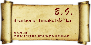 Brambora Immakuláta névjegykártya